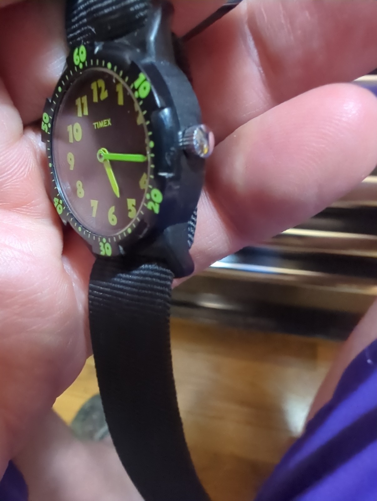 Vintage Timex Gizmoz Watch Neon Green & Black kids Boys teen 27.5mm Very Nice