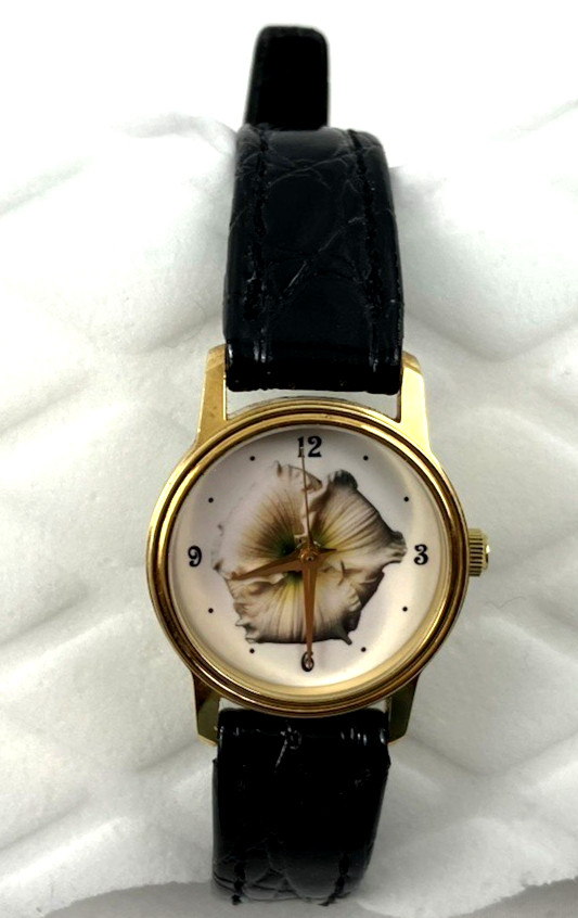 Ladies Image Watches, Inc. California, Flower Watch, Leather Band- New Battery