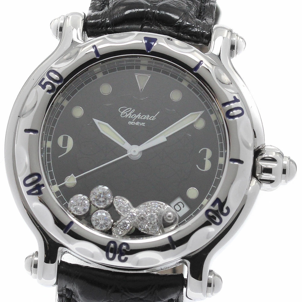Chopard Happy Sports Happy Fish 8347 Black Quartz SS Sport Date Men’s Watch