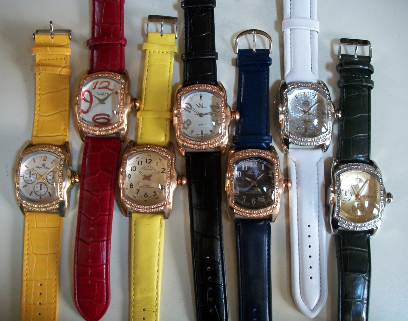 MEN’S MULTICOLOR LEATHER BAND FASHION DRESSY CASUAL FUN WATCH