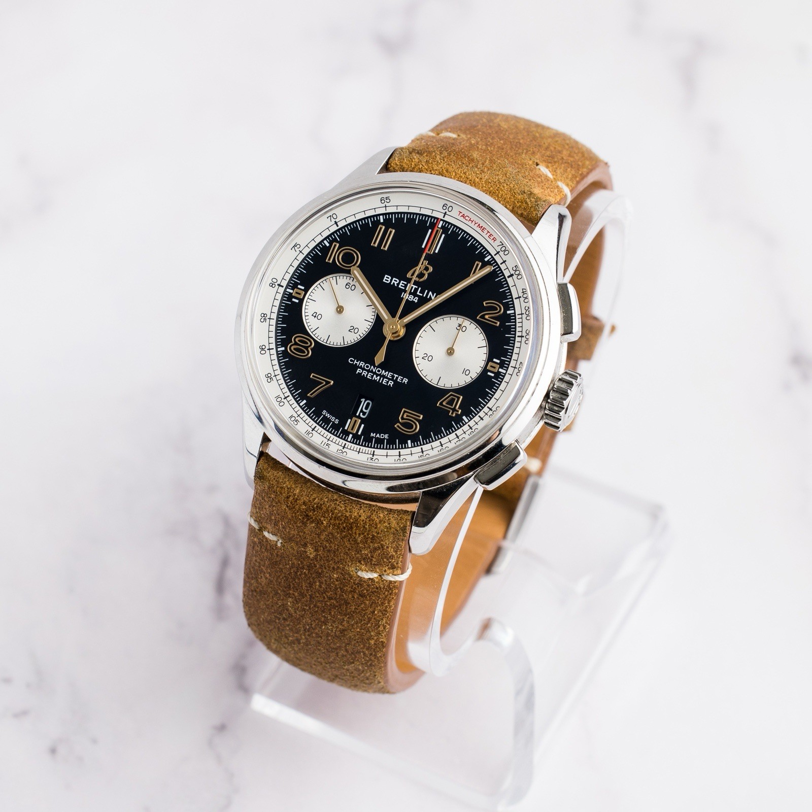 Breitling Premier B01 Chrono Norton SS auto 42mm Strap Watch AB0118A21B1X2