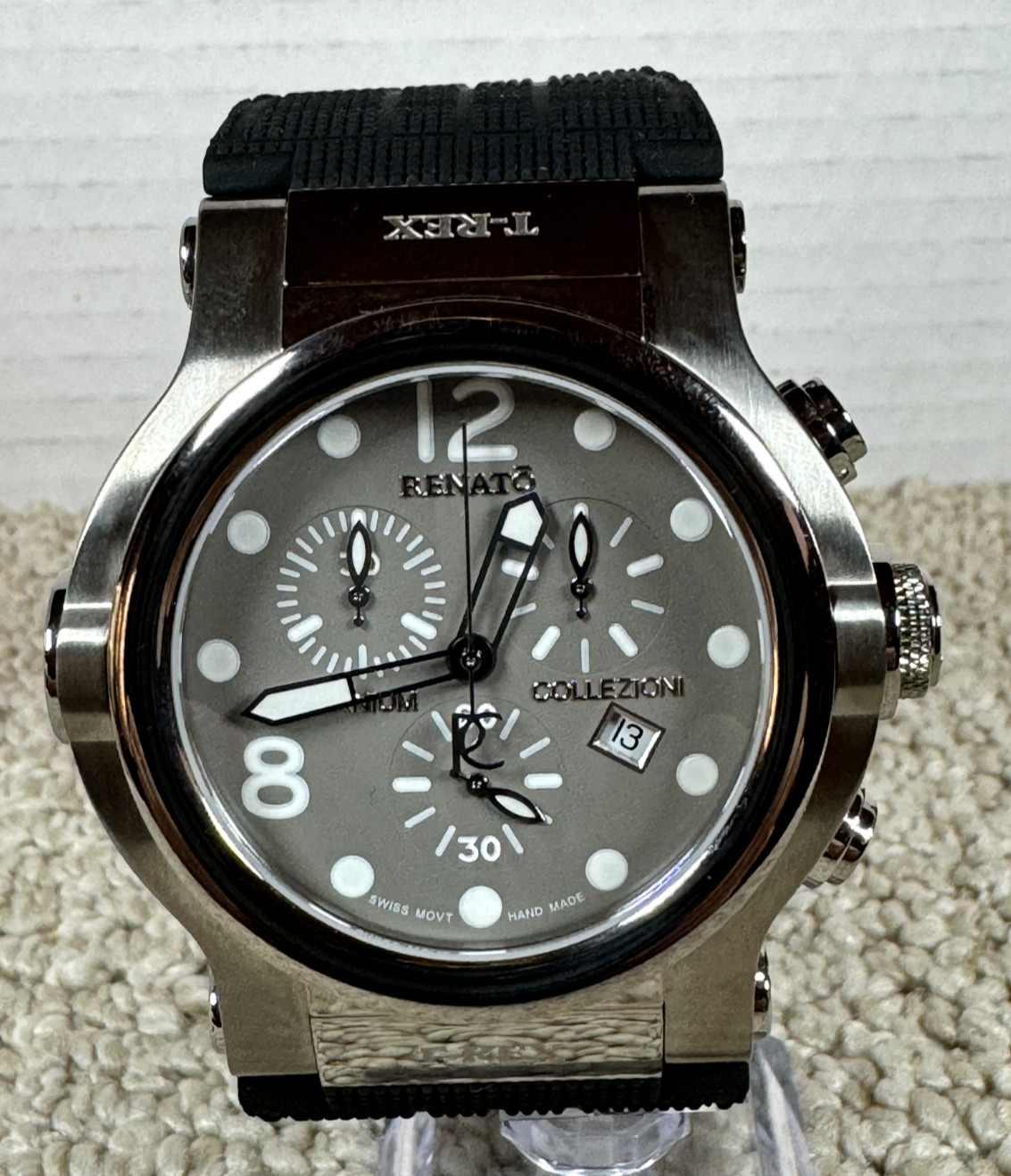VTG. Renato T-Rex Mens Swiss Chronograph Diver Watch Titanium Onyx New in Box