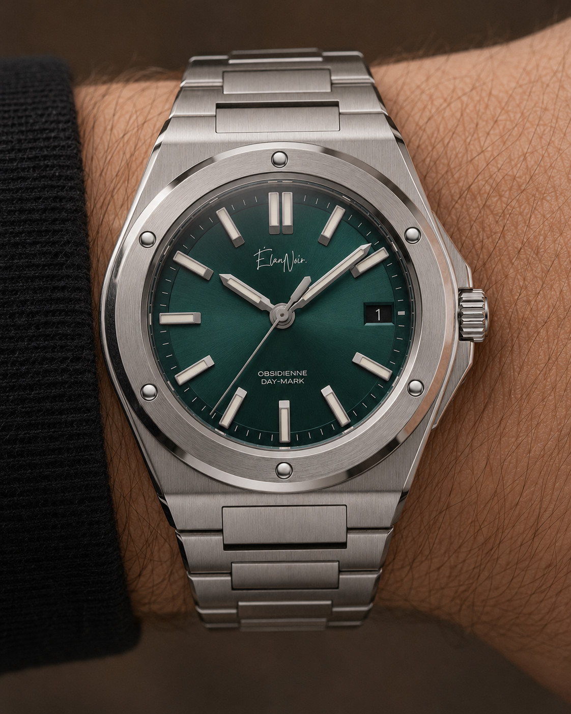 Élan Noir Obsidienne Automatic Men’s Watch 41mm Green Dial Steel NH35 Sapphire