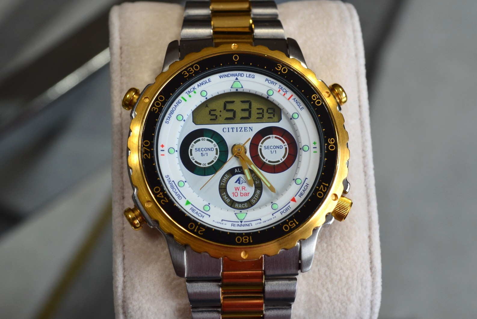 NOS CITIZEN C050 YACHTING SAILING WATCH ANA/DIGITAL 1992 VINTAGE HELLY HANSEN