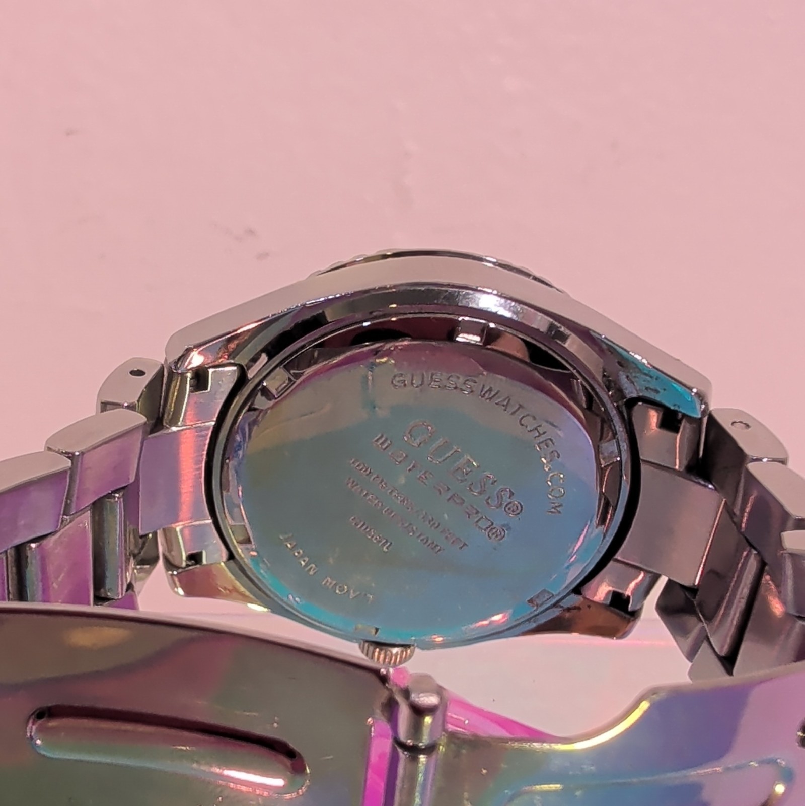 GUESS Women’s Quartz Watch 35mm Silver Stainless Bracelet Pink MOP Dial