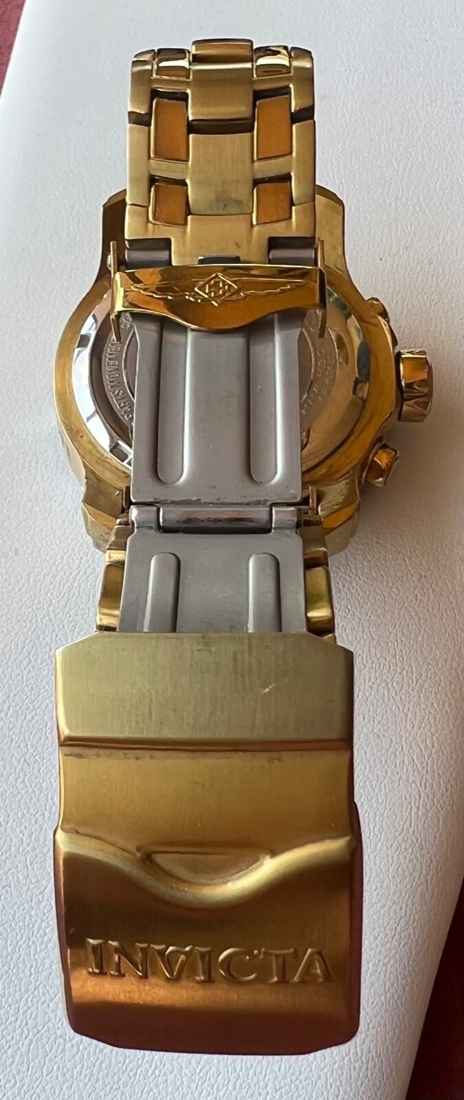 Women’s Invicta Pro Diver Chronograph Gold Plated Steel Watch 38 mm Model 15033