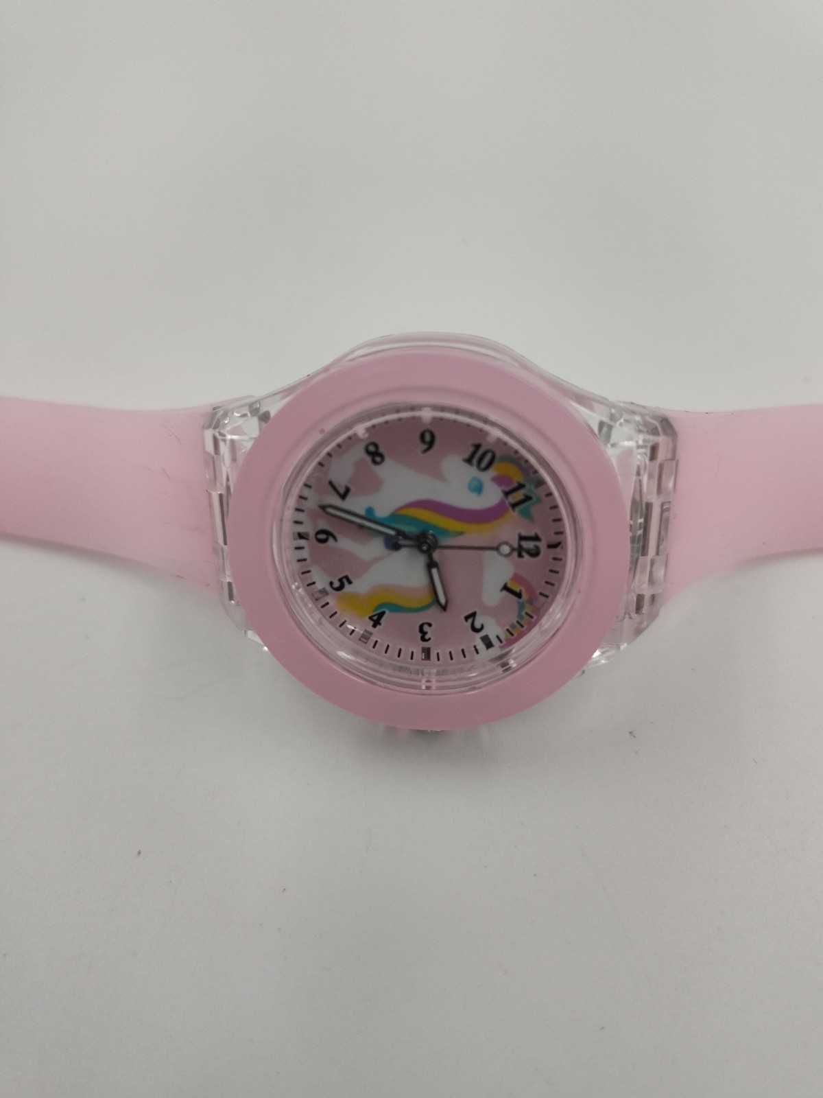 Kids/Silicone Band Watch Quartz Analog Wristwatch Girls Pink Unicorn Dial