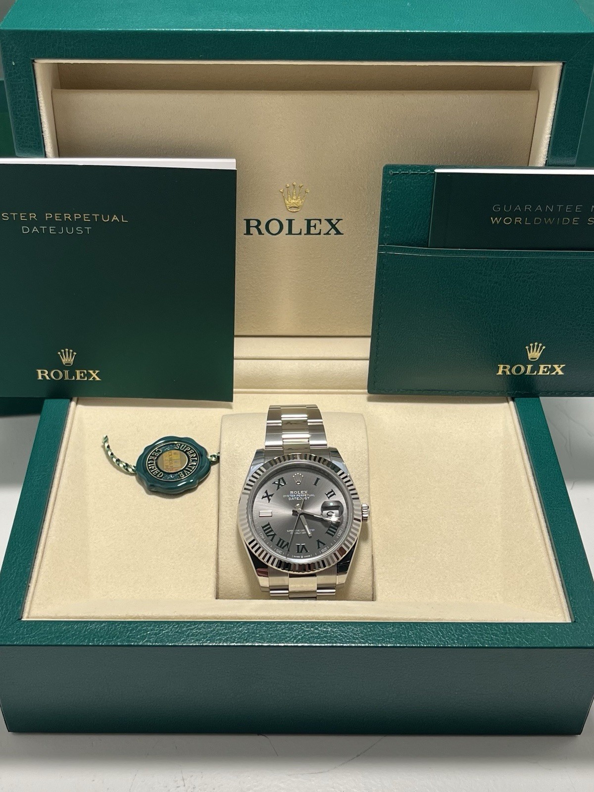 NEW & UNWORN July 2026 Rolex Datejust 41mm 126334 Steel Gray Wimbledon Dial