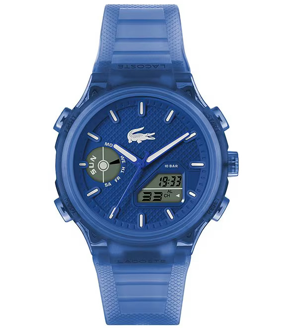 LACOSTE LC33 Analog & Digital Blue Dial Silicone Watch (Size 45mm) (2011429)