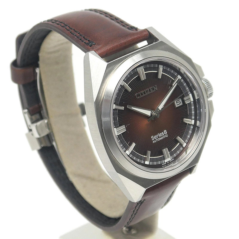CITIZEN Series 8 NB6011-11W Automatic Watch Brown Leather