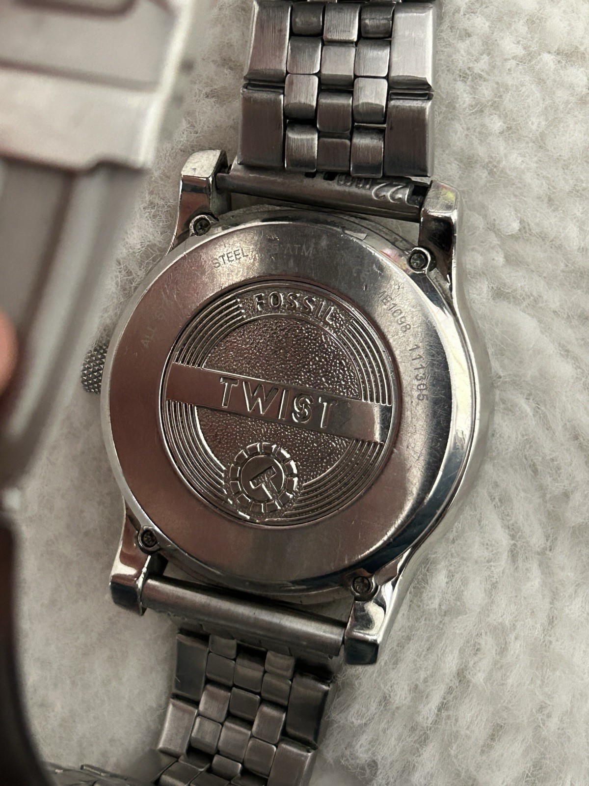 Fossil Twist ME1098 Men’s Watch – Semi-Skeleton Taupe Dial, Stainless Steel