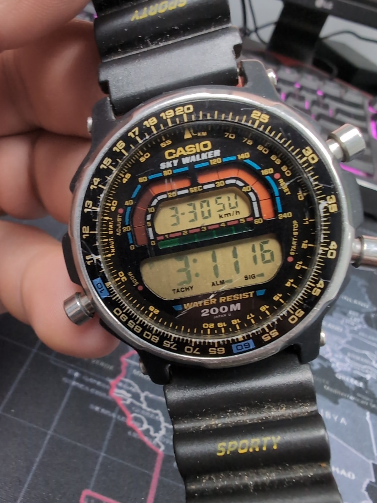 Vintage 90’s Casio Sky Walker SkyWalker Watch DW-401 Free Priority Shipping
