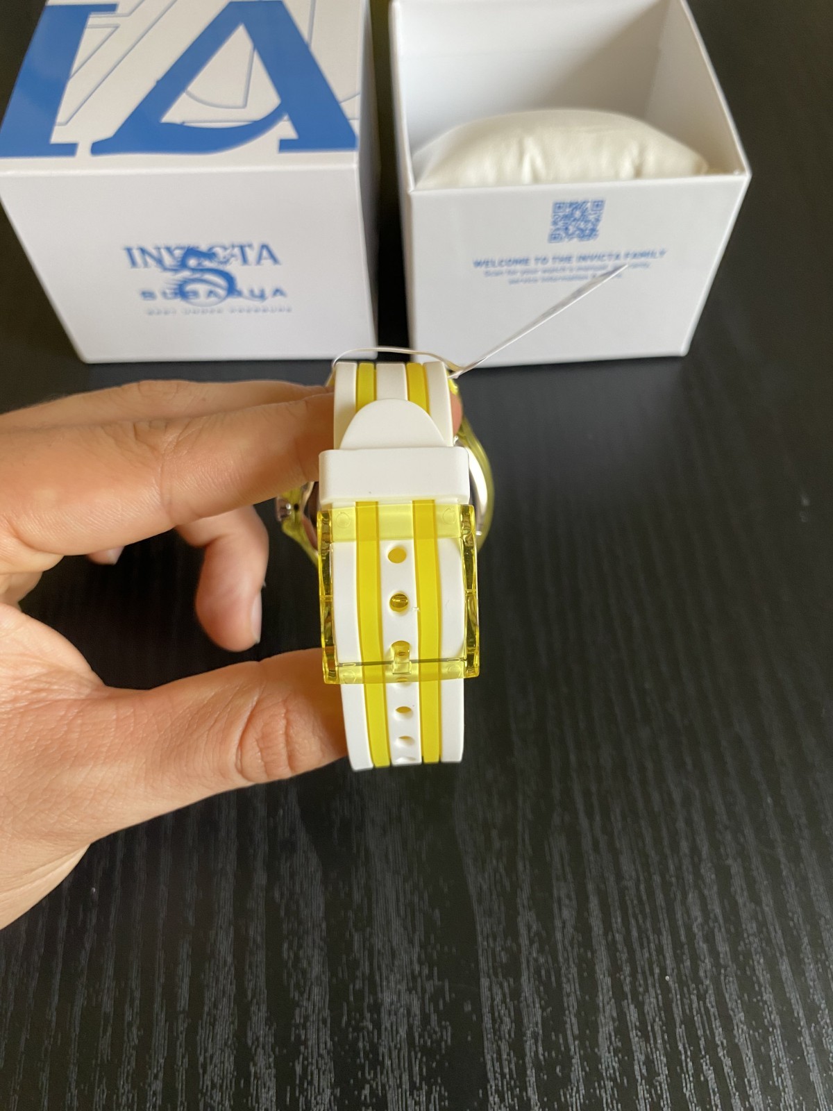 Invicta Men’s Watch Subaqua Quartz White and Yellow Silicone Rubber Strap 69451