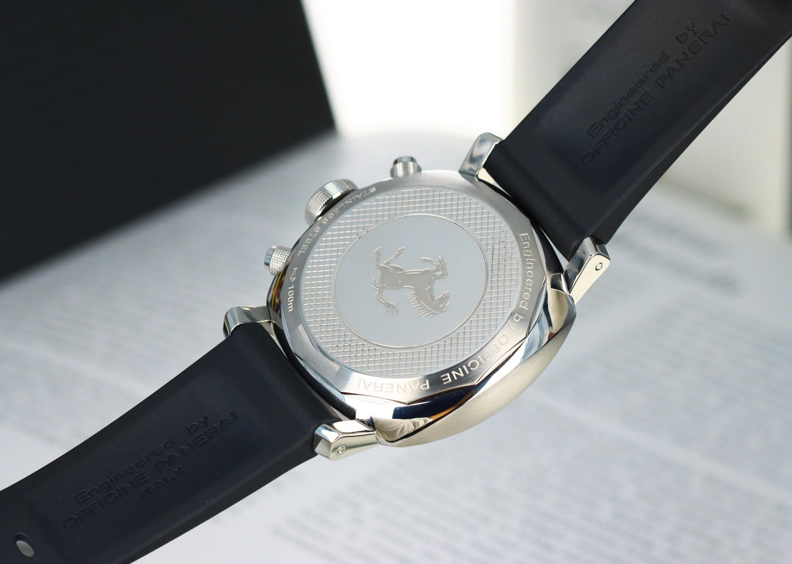 Panerai Ferrari Scuderia Chronograph, Black Dial, Limited to 800 -Steel FER00008