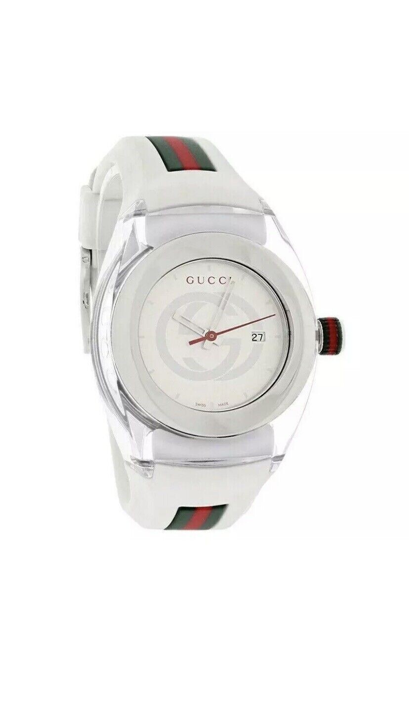 Gucci Sync L YA137302 White Dial Transparent Case Women’s Watch