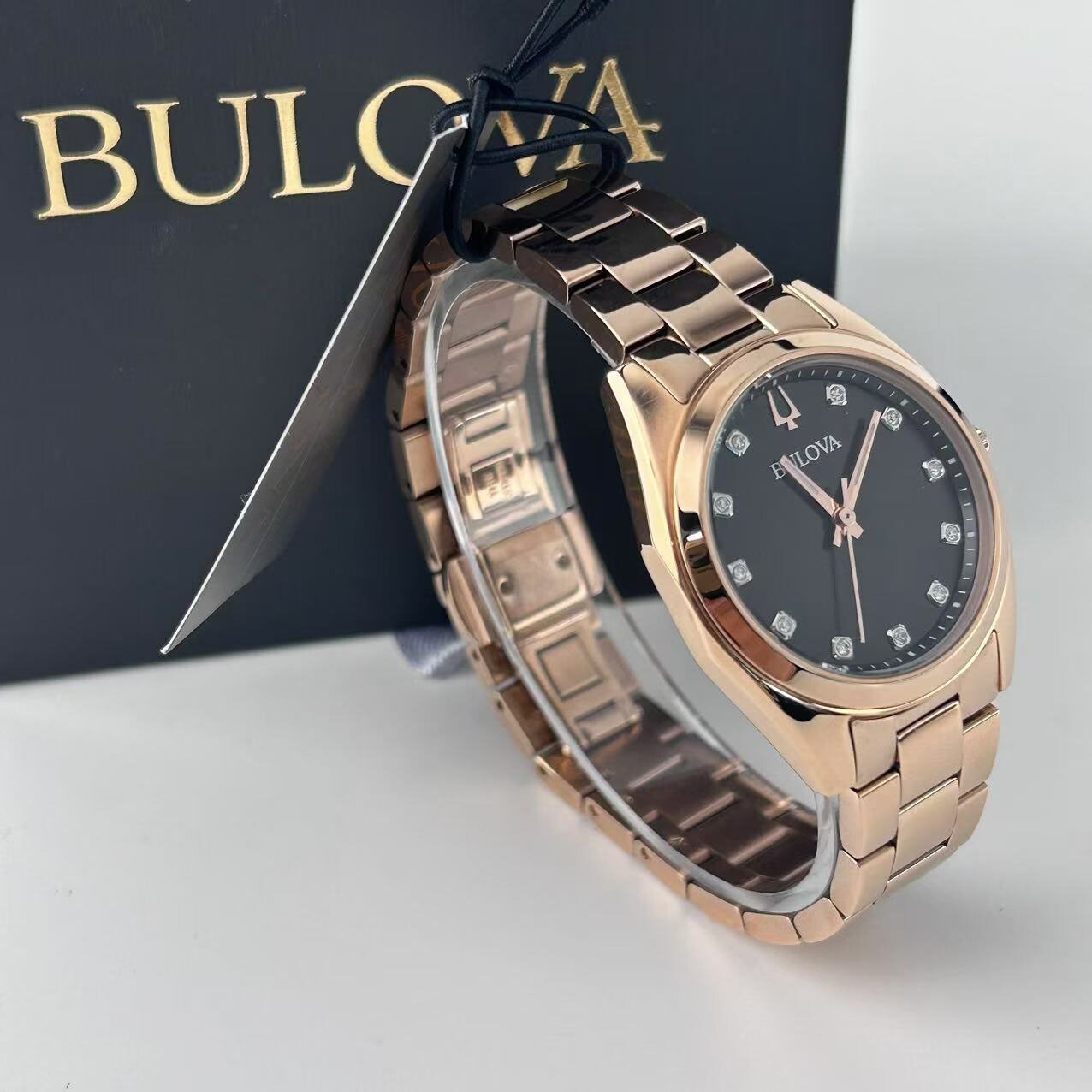 Bulova Surveyor 97P156 Women’s Classic Watch Grey Dial Rose Gold Ladies Watch