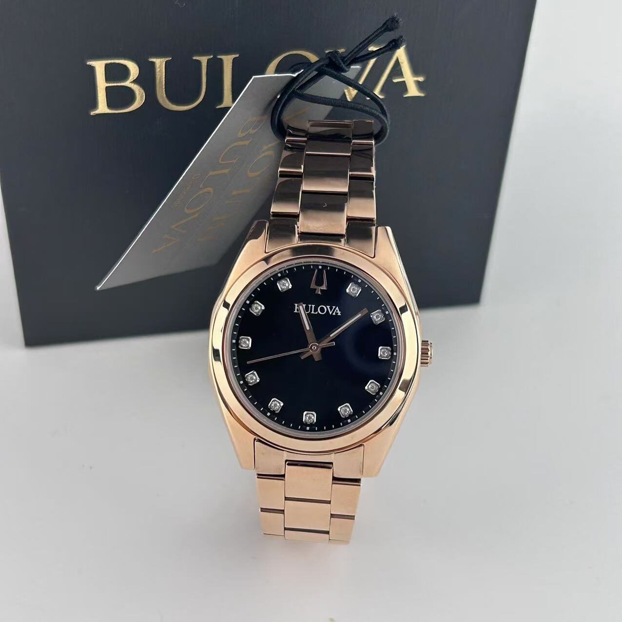 Bulova Surveyor 97P156 Women’s Classic Watch Grey Dial Rose Gold Ladies Watch