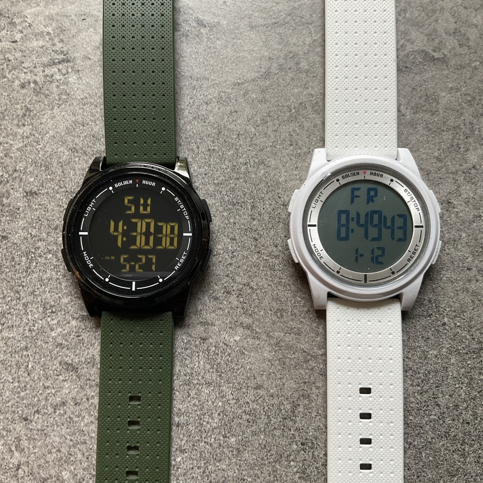 Pair Of Golden Hour Mens Digital Sports Watches Both In Nice Condition Bin K