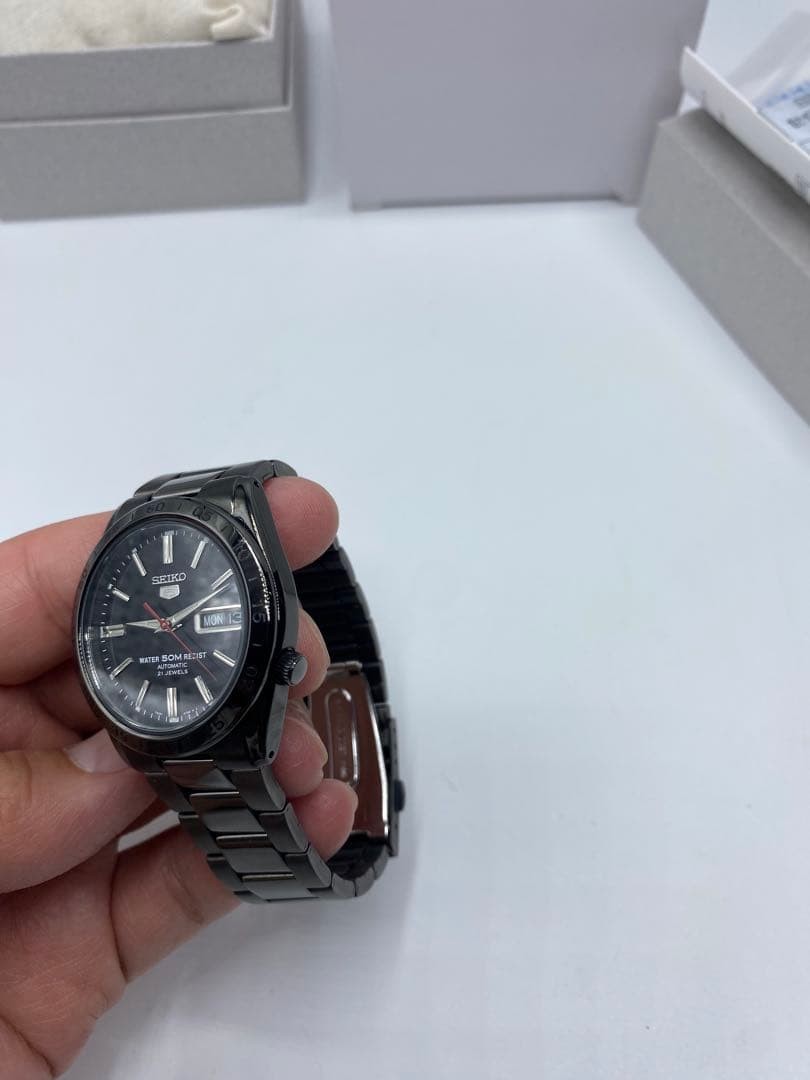 SEIKO5 Automatic 7s26-02t0 Black Day-Date all accessories included