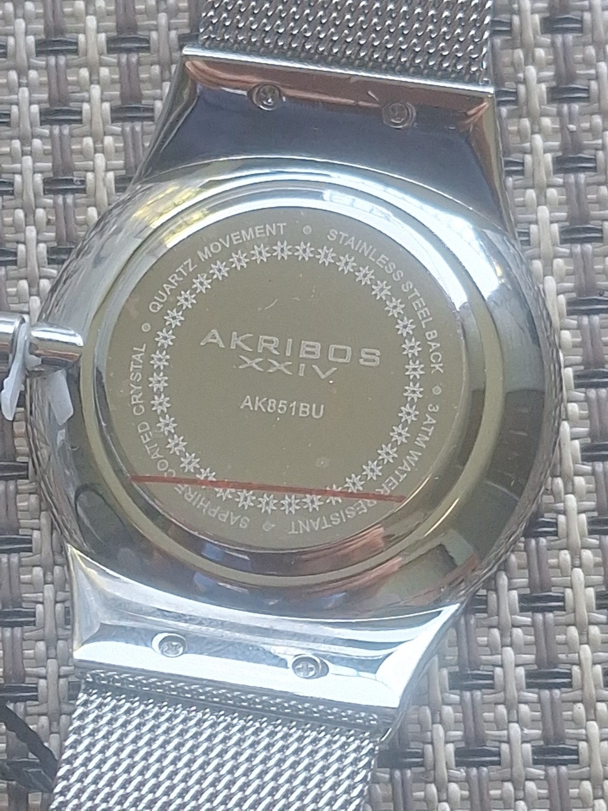Akribos XXIV AK851BU Slim Classic Bold Blue Dial Mesh Bracelet Mens Watch