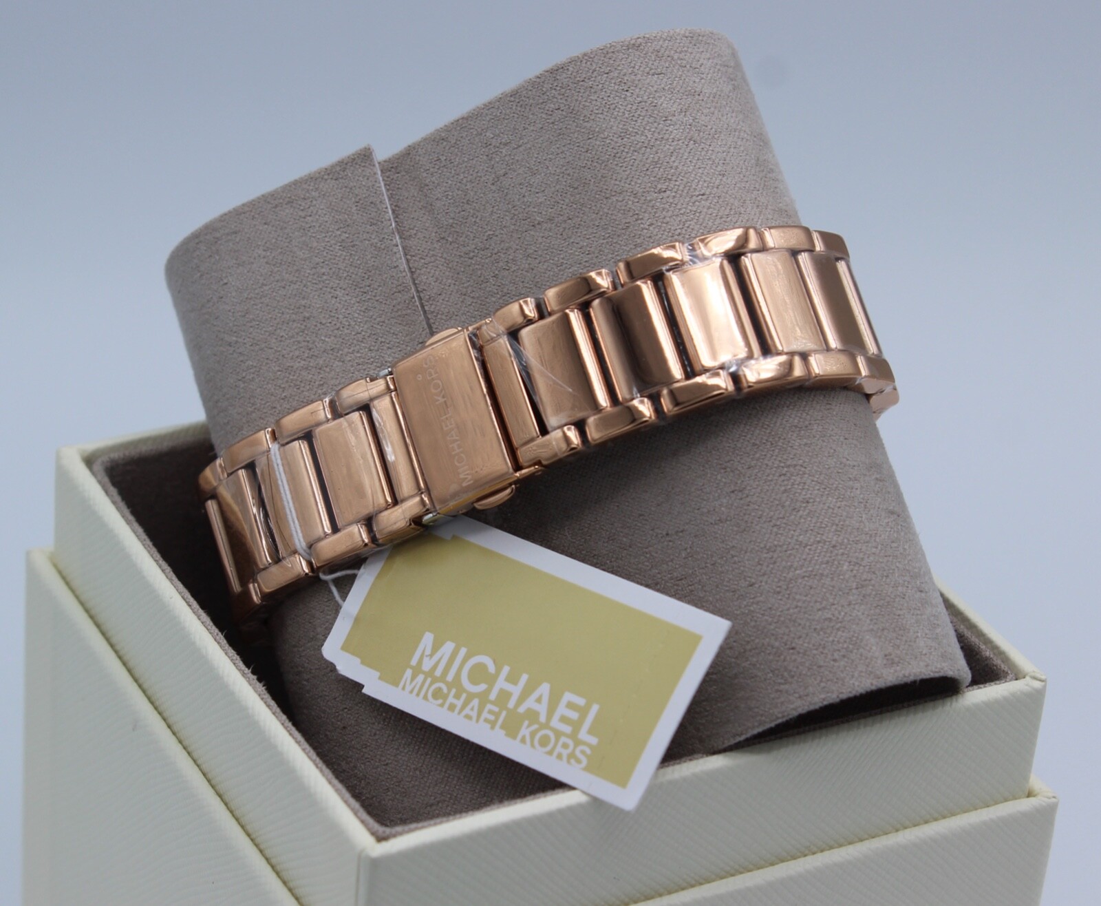 NEW AUTHENTIC MICHAEL KORS PARKER ROSE GOLD CRYSTALS GLYTZ WOMEN’S MK7286 WATCH
