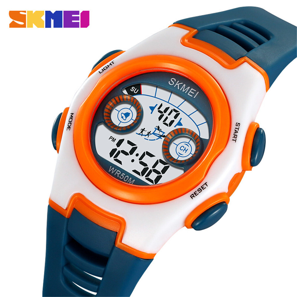 SKMEI Digital Sport Watch for Boys Girls LED Silicone Band Waterproof Wristwatch