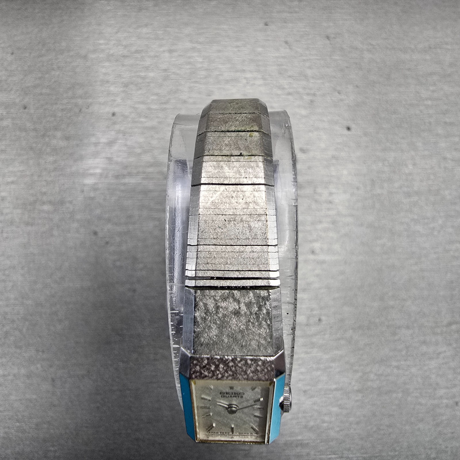 Seiko Watch Women 12mm Silver Dial Silver Tone Rectangle 2E20-5029 New Battery