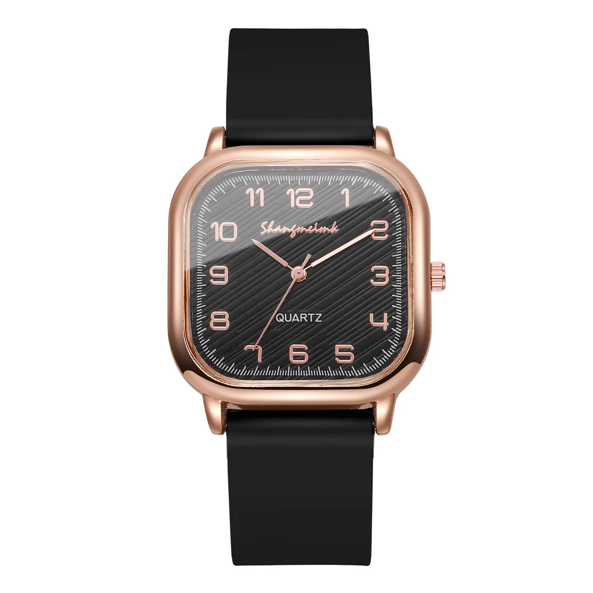 Fashion Square Women Watches Casual Silicone Strap Watch for Girls