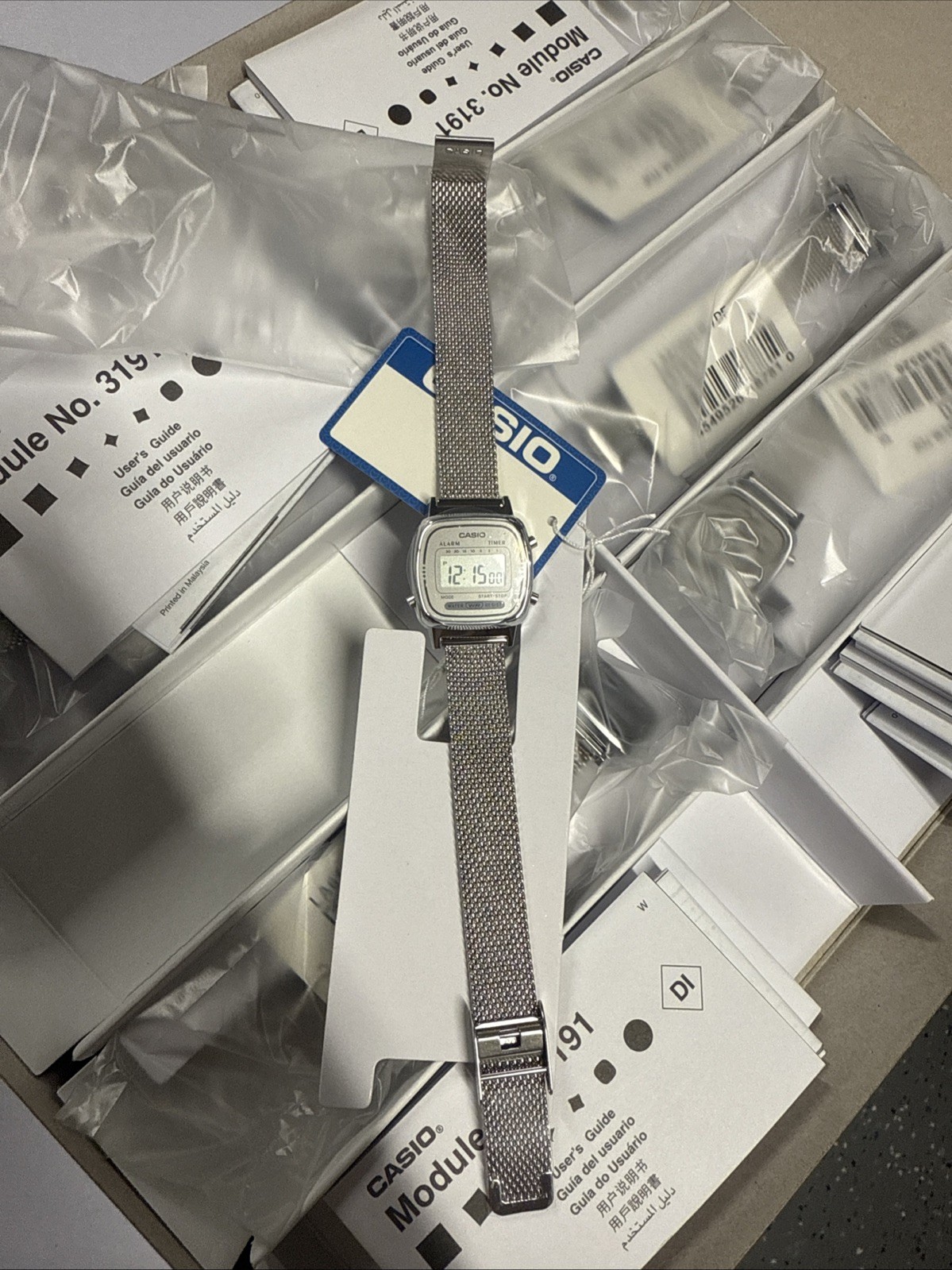 Womens Watch CASIO LA670WEM-7D Stainless Steel Mesh Gray