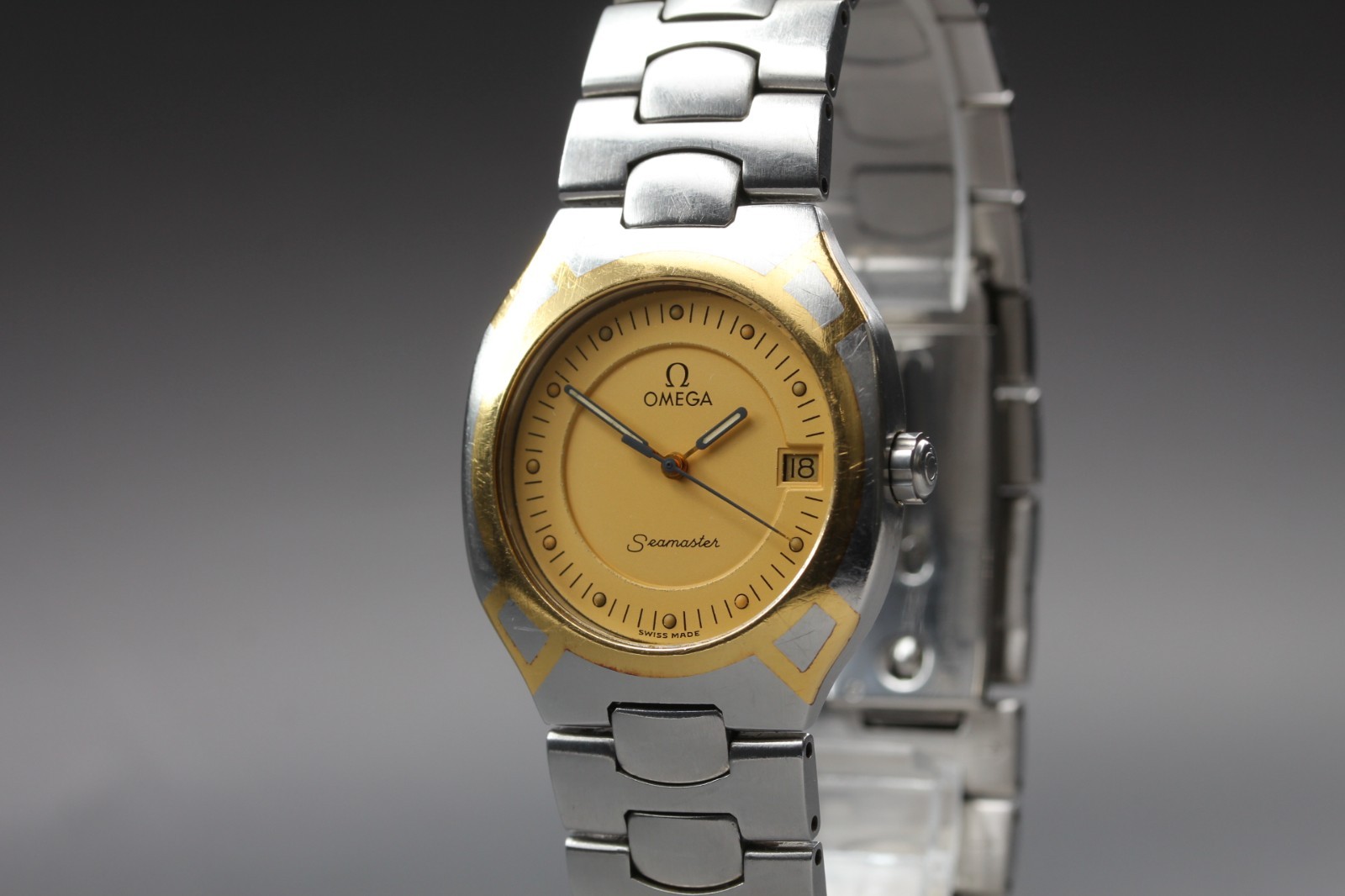 OMEGA Seamaster Polaris Cal.1438 396.1022 Gold 31mm Quartz Mens Watch NEAR MINT