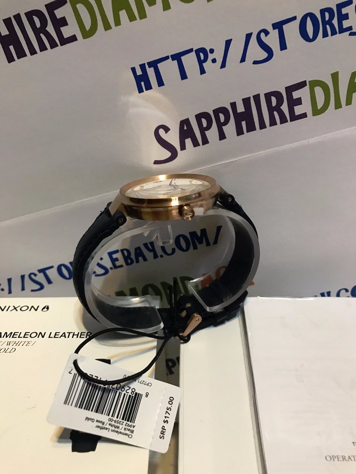 NIXON CHAMELEON ROSE GOLD LEATHER 39MM Ladies Watch A992-2359-00 NEW! $1750.00