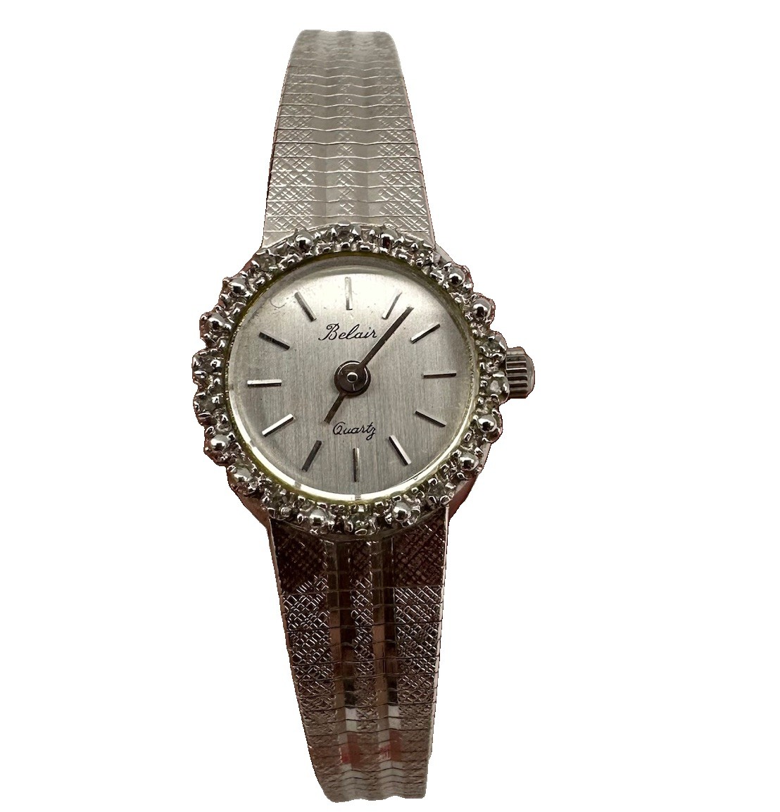 Belair Vintage Women’s Quartz Round Watch W/Diamond Acc New Battery
