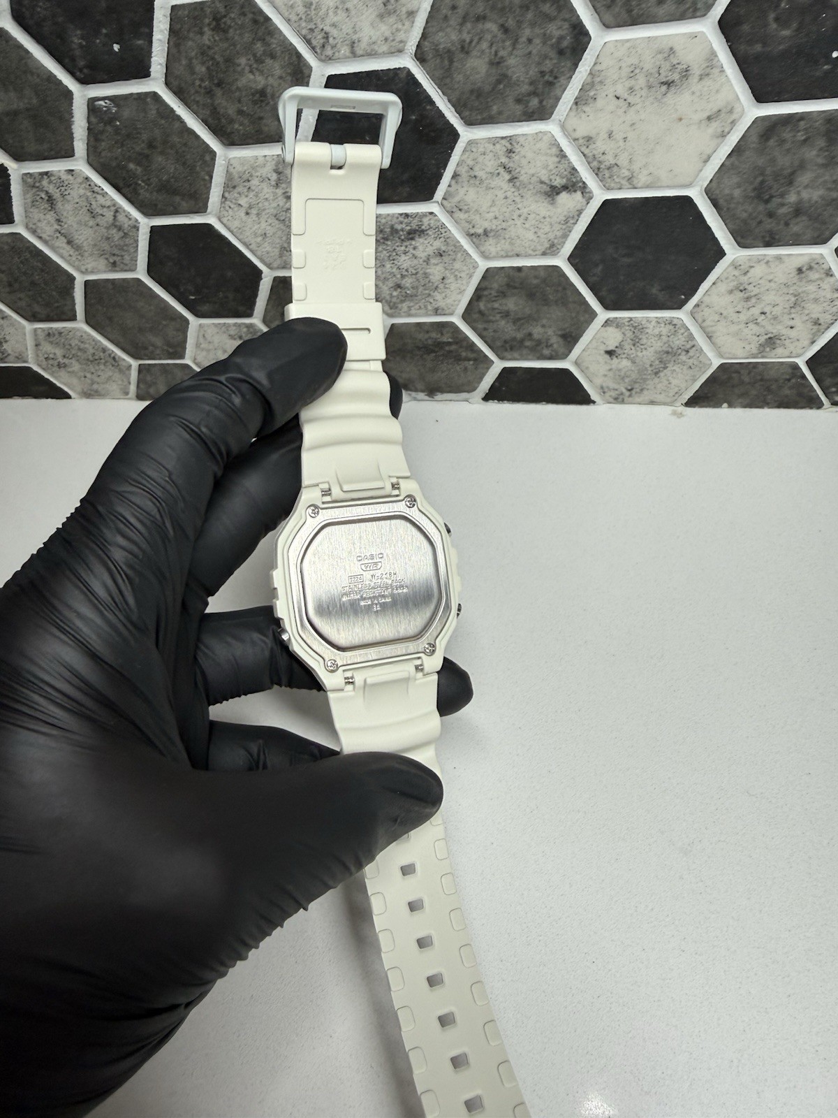 Casio Illuminator Digital Quartz Alarm Chronograph 50m White Resin Watch