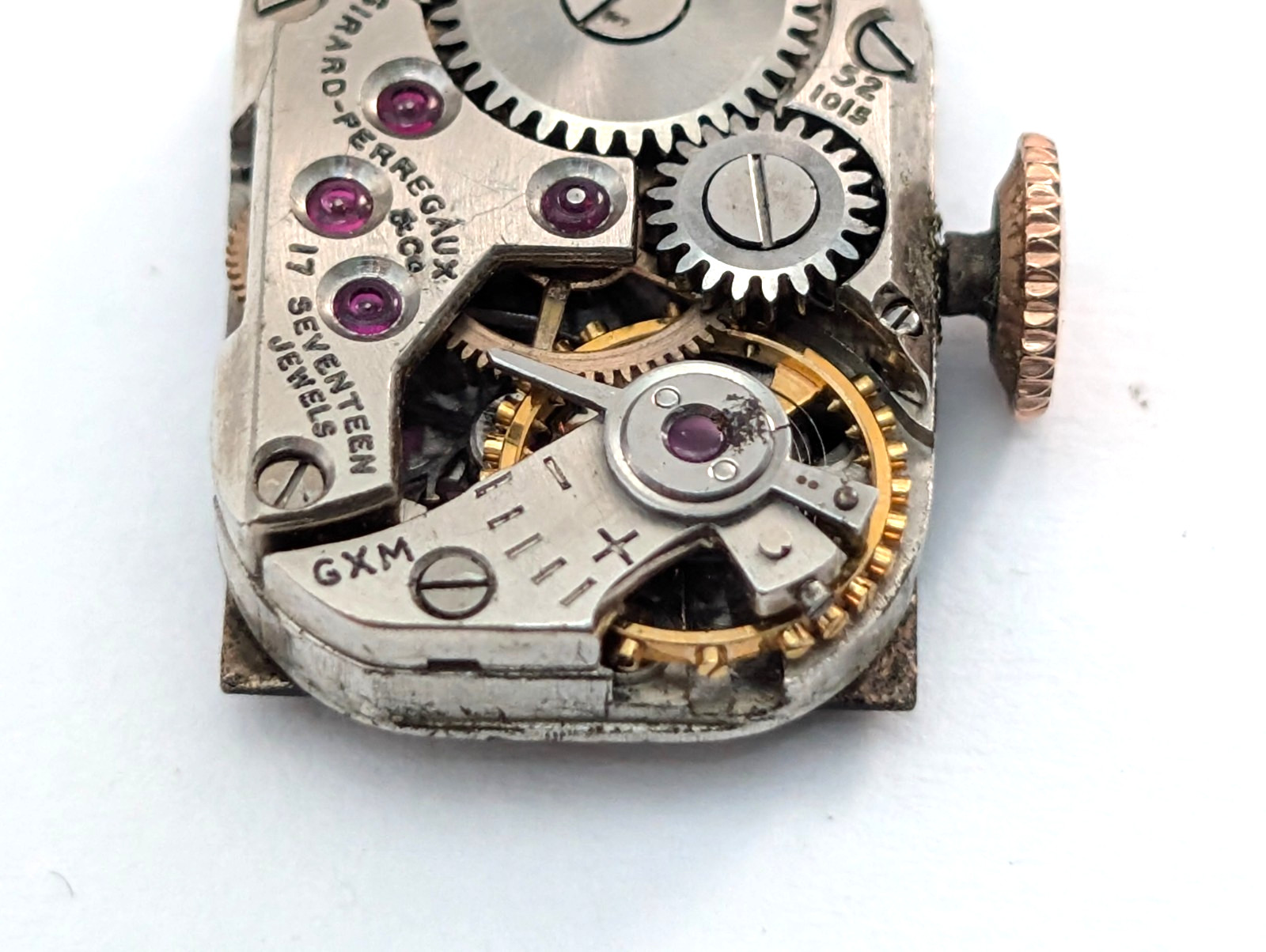 Vintage GIRARD PERREGAUX 17j Black Dial Ladies Watch Movement 11mm PARTS REPAIR
