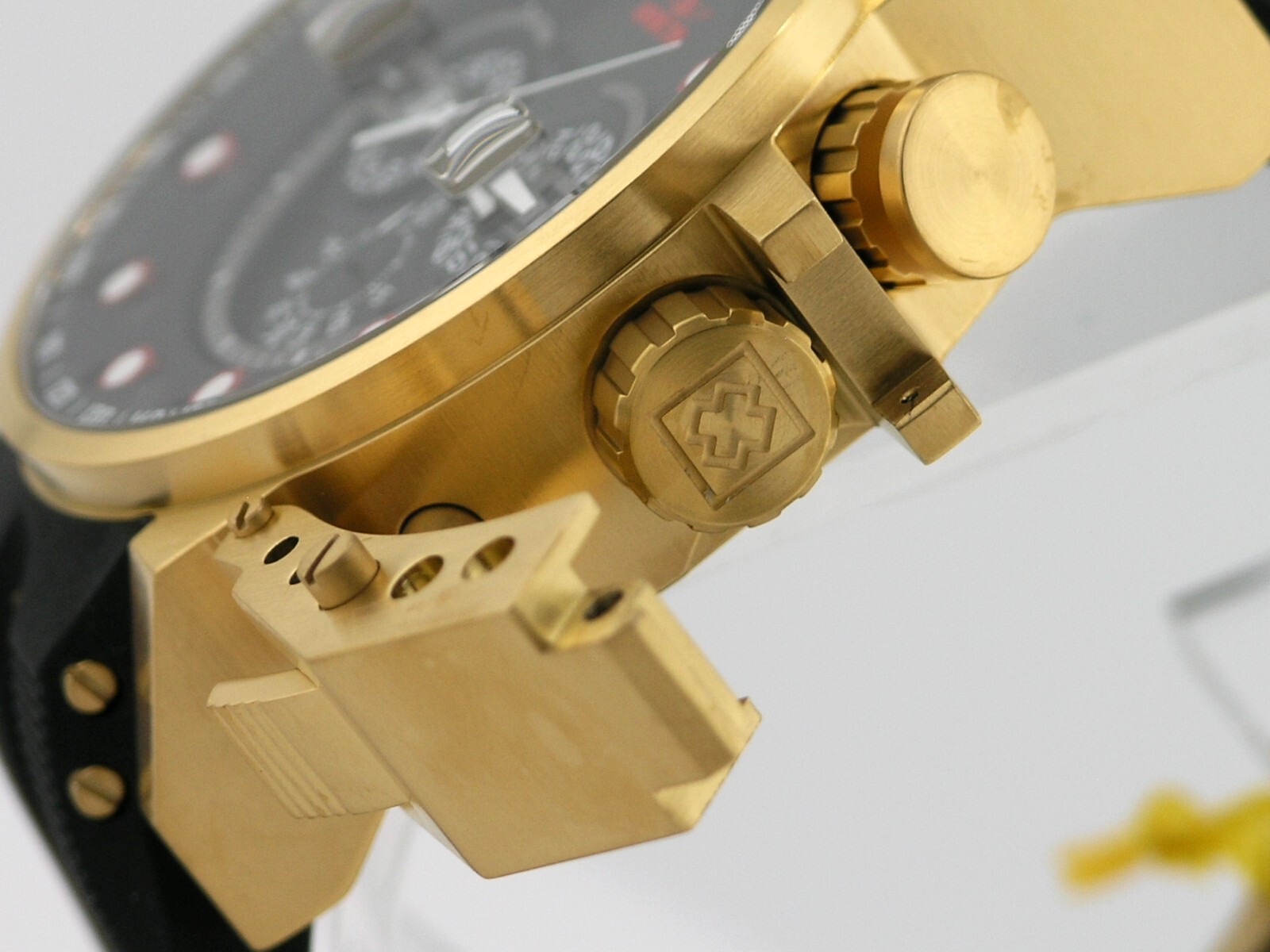 NEW INVICTA 25272 I FORCE BOMBER CHRONOGRAPH BLACK DIAL GOLD STEEL WATCH
