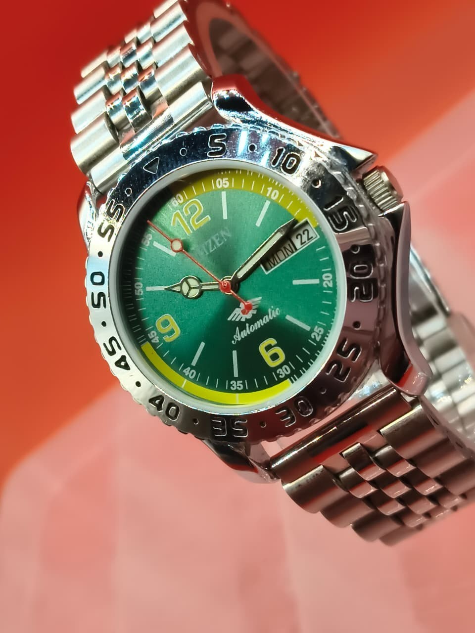 Automatic 8200 21Jewels Restored Dial Green DayDate Mens Japan Watch Vintage 59