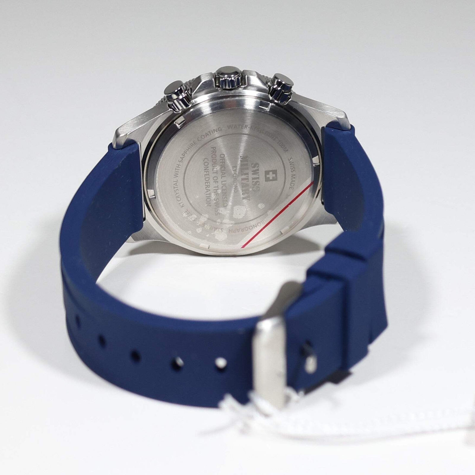 Swiss Military Blue Dial Men’s Stainless Steel Chronograph Watch SM34067.08