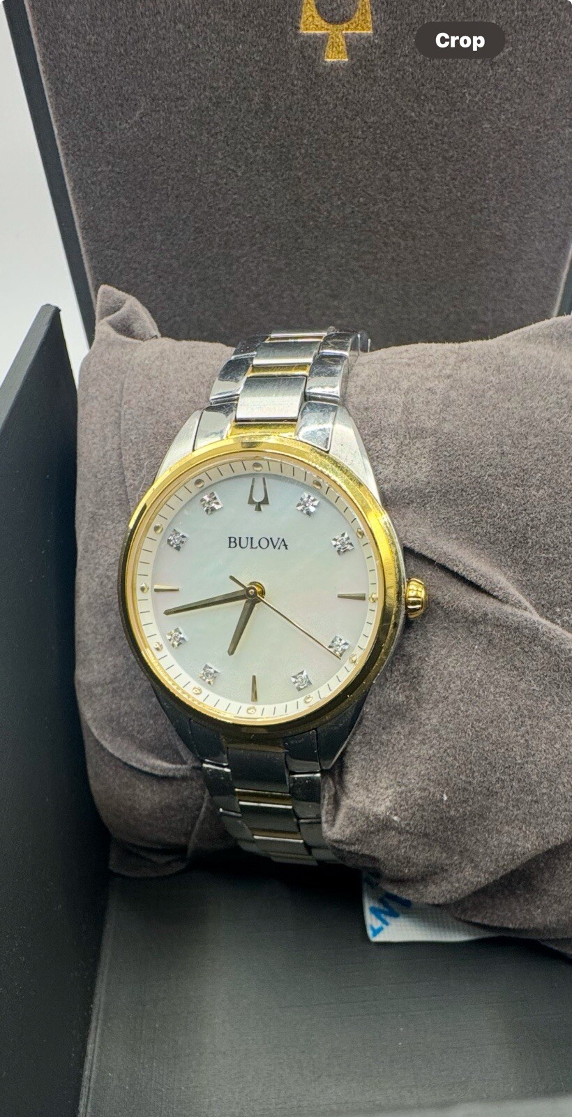 Bulova Women’s Watch 98P184 Diamond Accent Two Tone Stainless Steel Quartz 32mm