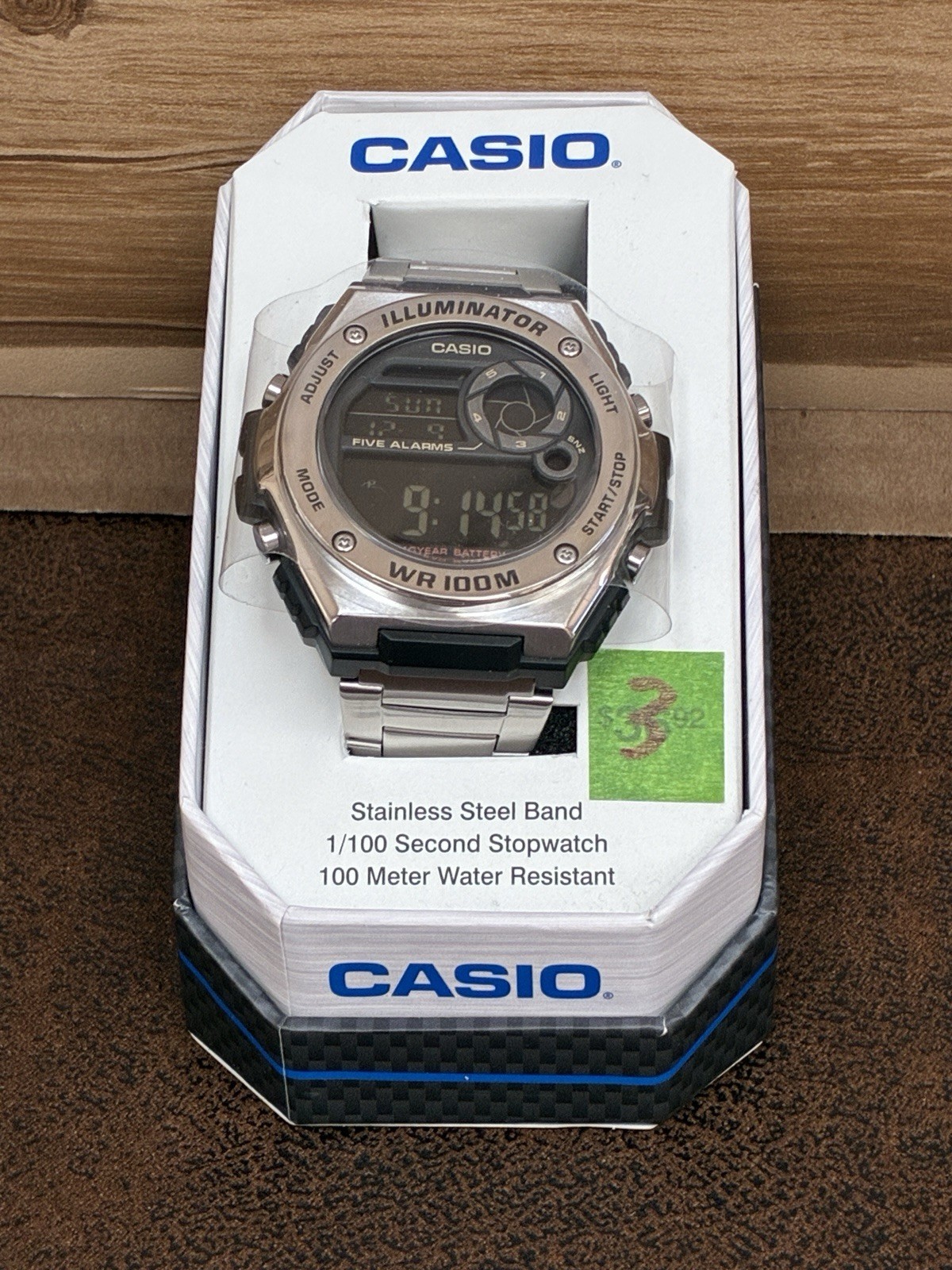 Casio MWD100HD-1B Men Watch Stanless Steel Band Illuminator WR100M New-003