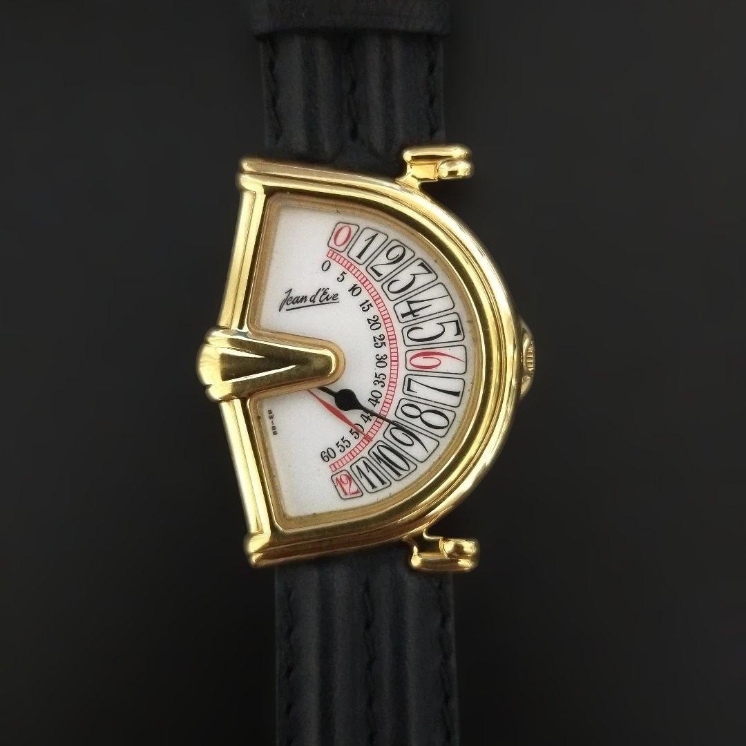 Jean d’Eve Sectra Retrograde Quartz Watch Rare Swiss Vintage Unisex Gold Tone