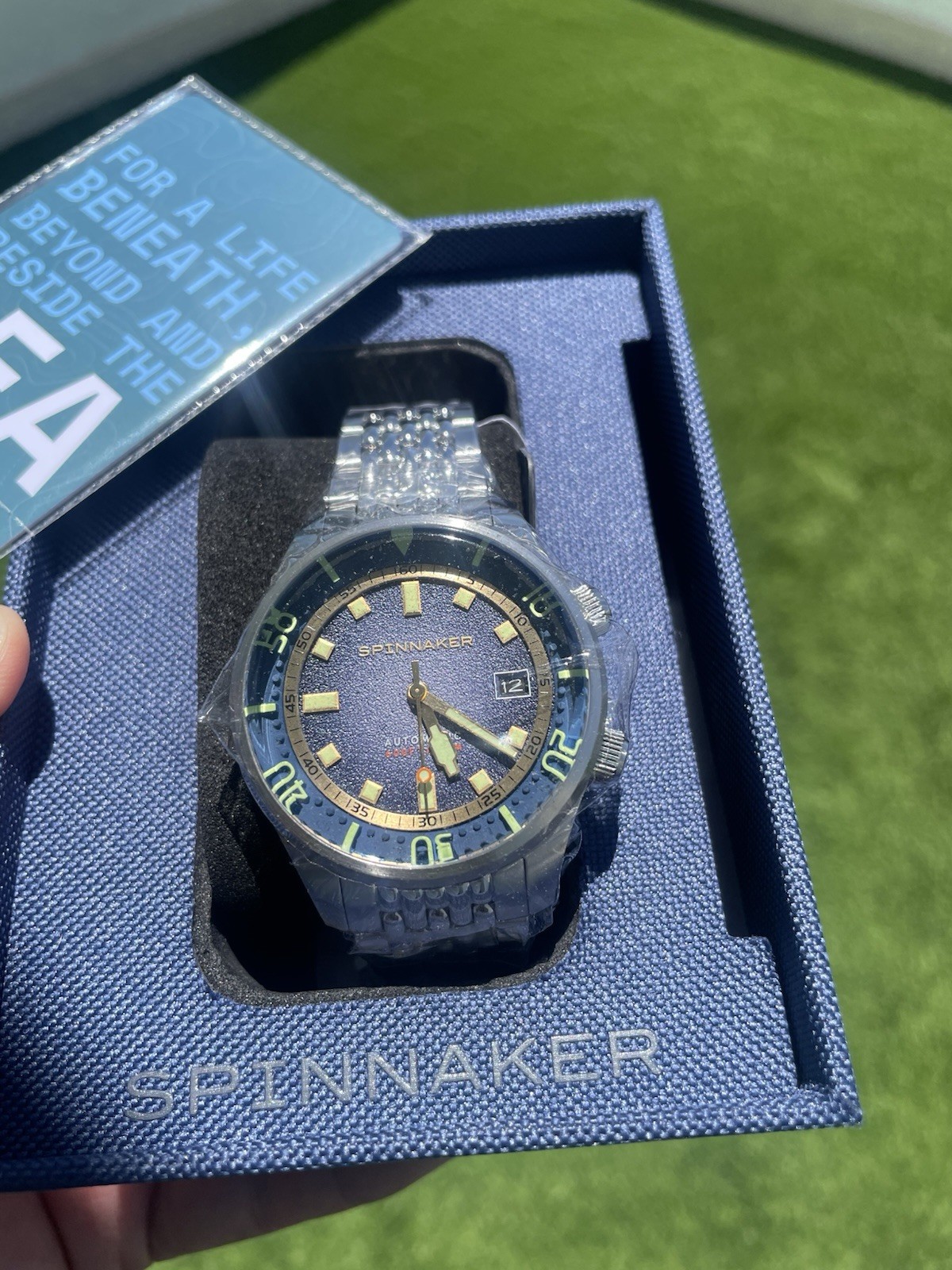 Spinnaker Bradner SP-5062-22 Pacific Blue Men’s Automatic Dive Watch Box &Papers