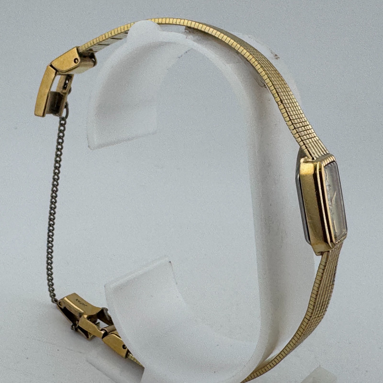 VTG Gruen Quartz Watch Women Gold Tone Tiny 11mm Rectangle Analog New Battery