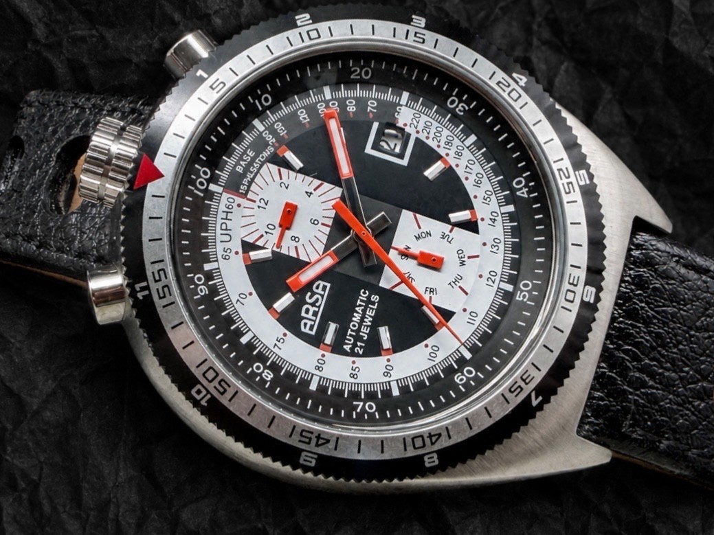 SPORTY ARSA BULLHEAD 48mm AUTOMATIC WRISTWATCH DAY DATE DATE VINTAGE JUMBO