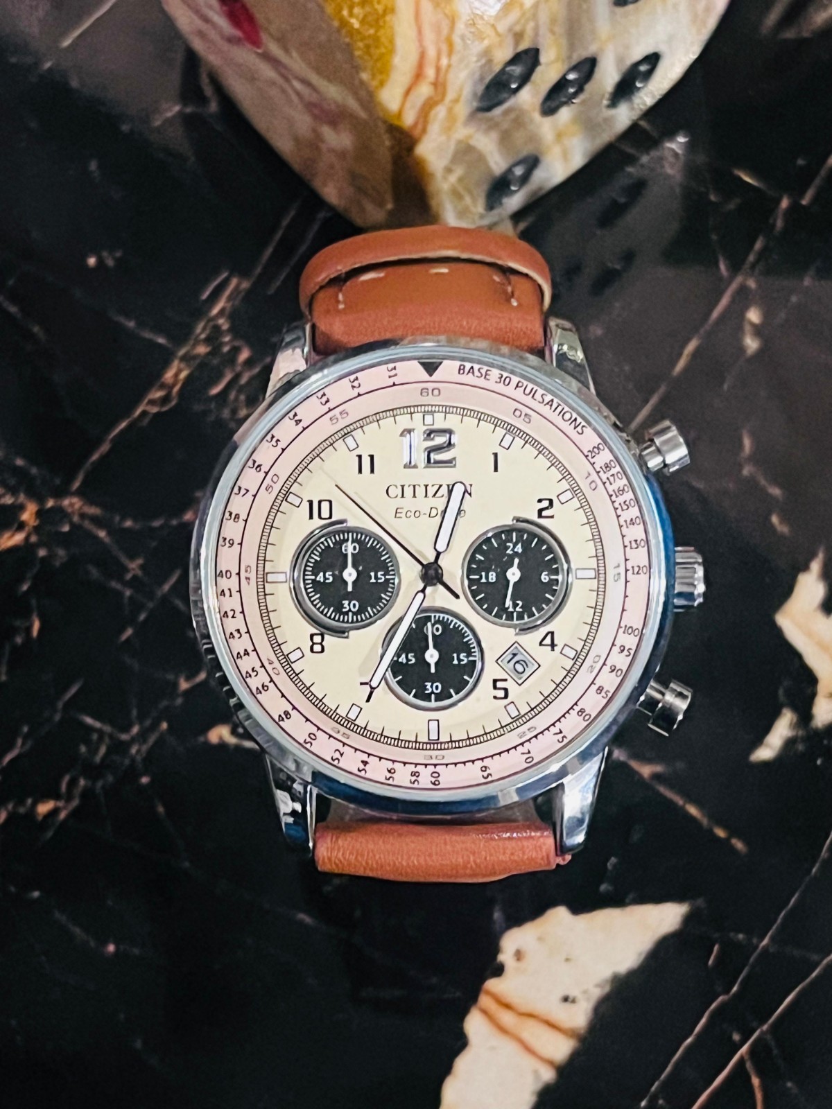 Citizen Men’s -Brown Eco-Drive Chronograph Stainless Steel Quartz Watch