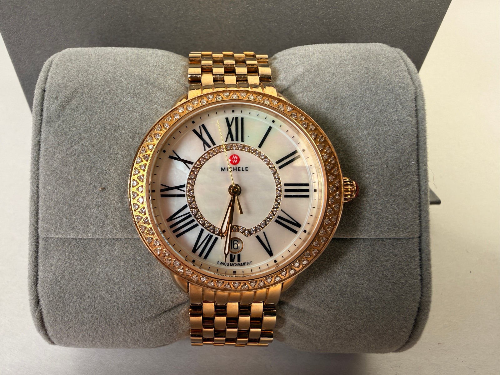 MICHELE Serein Mid 36mm Diamond Women’s Watch MW21B01B0963 • Extraordinary