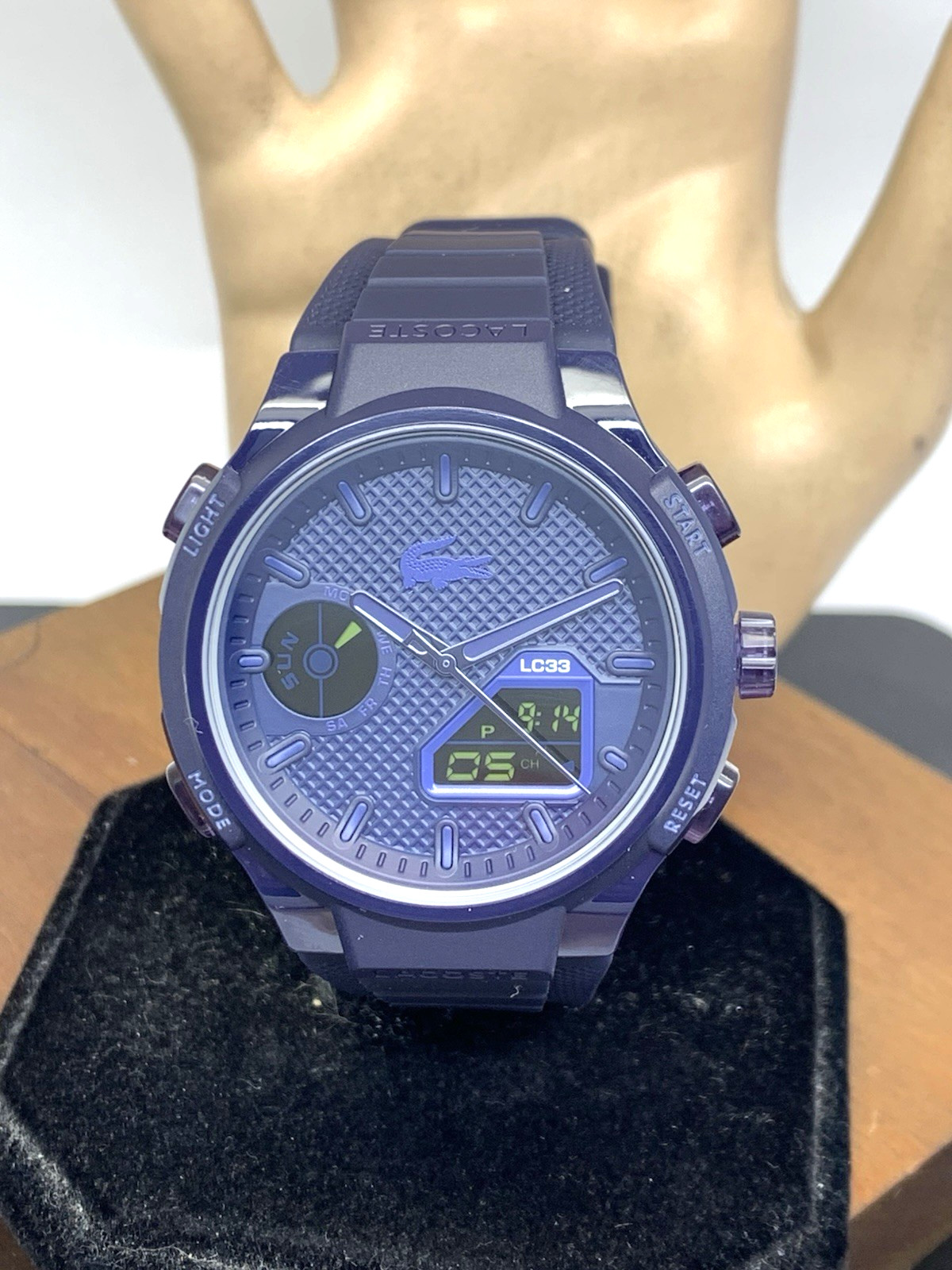 Lacoste Men’s Watch 2011448 LC33 Quartz Analog Digital Blue Dial Rubber 44mm