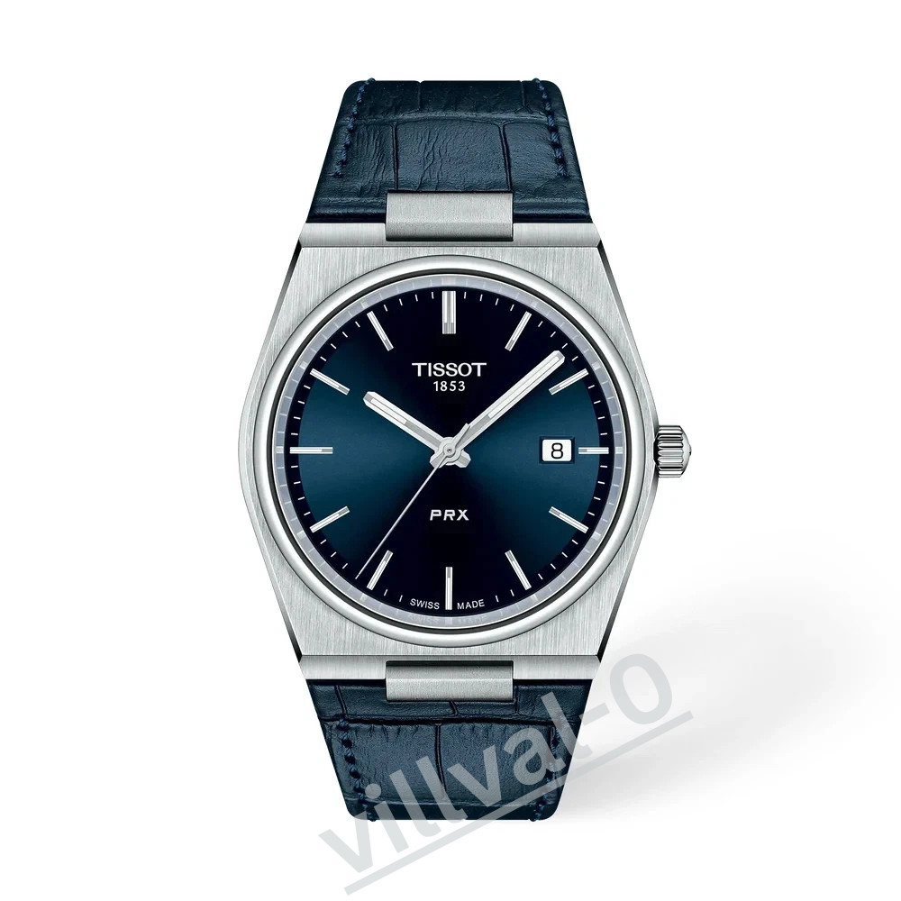 NEW Tissot PRX Blue Dial Quartz Blue Leather Strap Men’s Watch T137.410.16.041