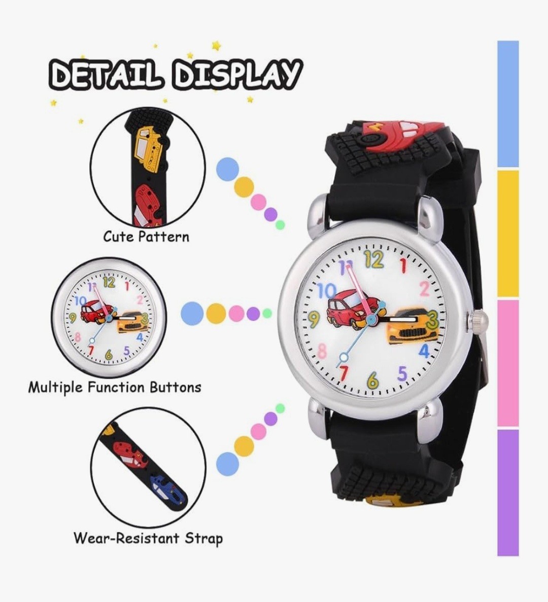 Kids Watch,3D Cute Cartoon Toy Watch,Gift for Boys and Girls Age 3-11 Years Old