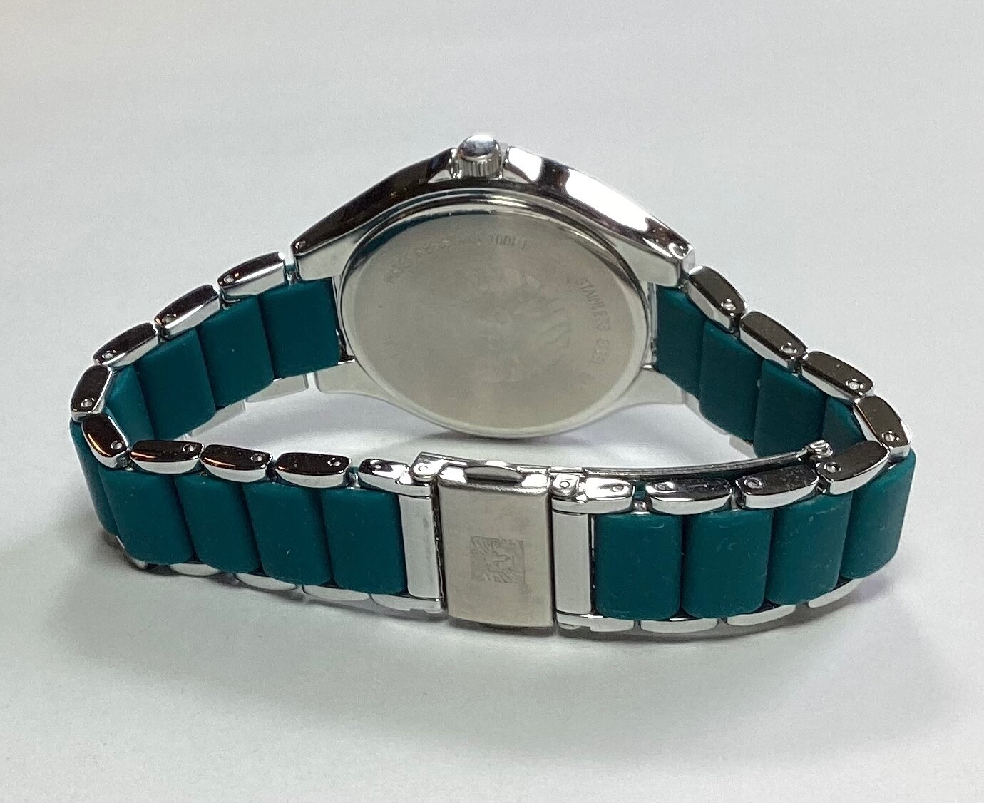 Anne Klein Womens Watch Silver Teal Green WR 100 feet New Battery