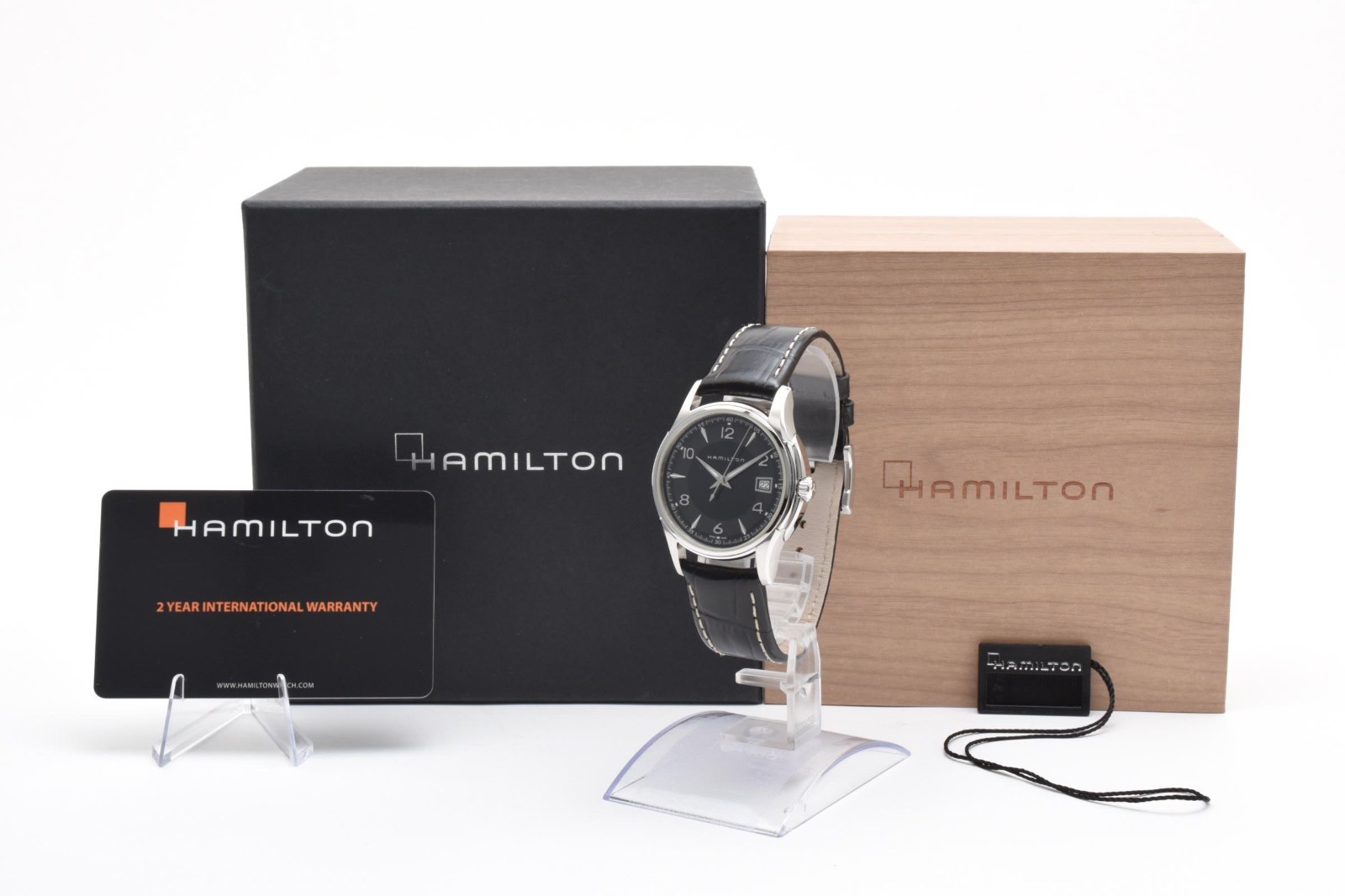 [Box,Paper] Near Mint Hamilton Jazzmaster H324111 Black Dial Quartz Mens Watch